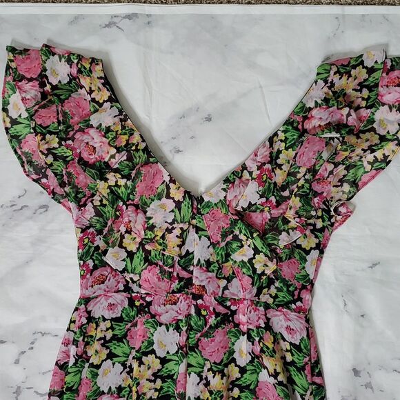 Wayf Chelsea Tiered Pink Floral Ruffle Maxi Dress - Picture 7 of 8